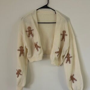 Cream Gingerbread Cardigan Sweater